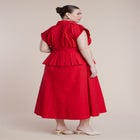 Peplum Poplin Shirt Dress image number null