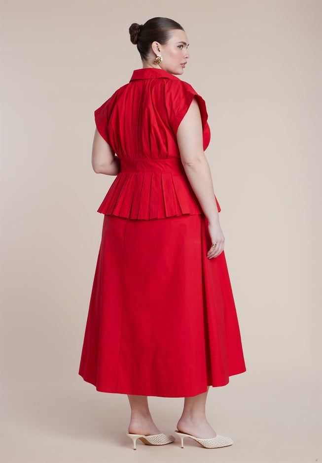 Peplum Poplin Shirt Dress image number 2