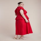 Peplum Poplin Shirt Dress image number null