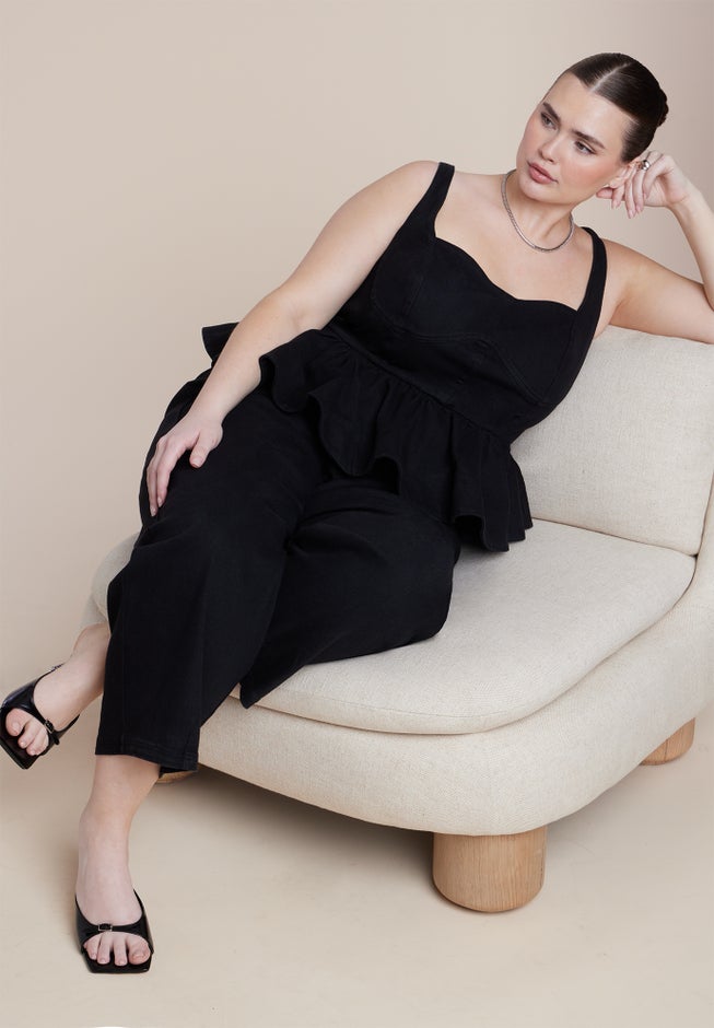 Peplum Barrel Leg Jumpsuit image number 2