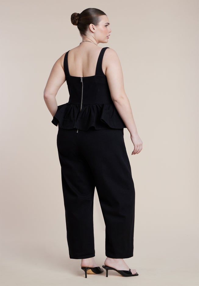 Peplum Barrel Leg Jumpsuit image number 3