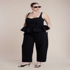 Peplum Barrel Leg Jumpsuit image number null