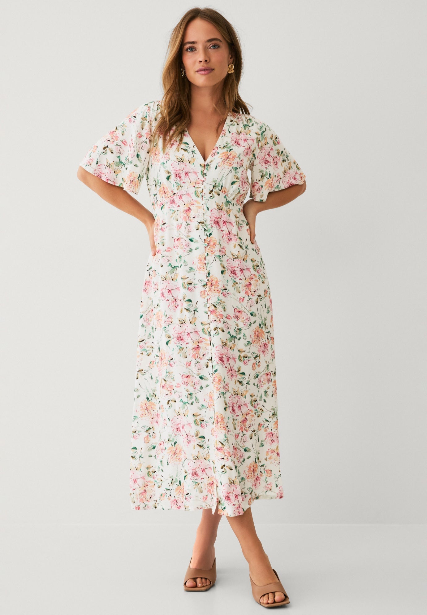 Button Front Empire Maxi Dress image number 0