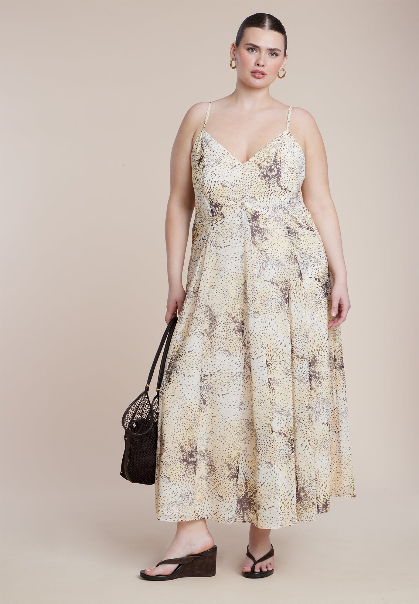 Printed Tie Straps Maxi Dress image number 0