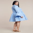 Poplin Ruffle Flare Mini Dress image number null