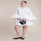 Poplin Ruffle Flare Mini Dress image number null