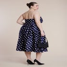 Strapless Polka Dot Flare Midi Dress image number null