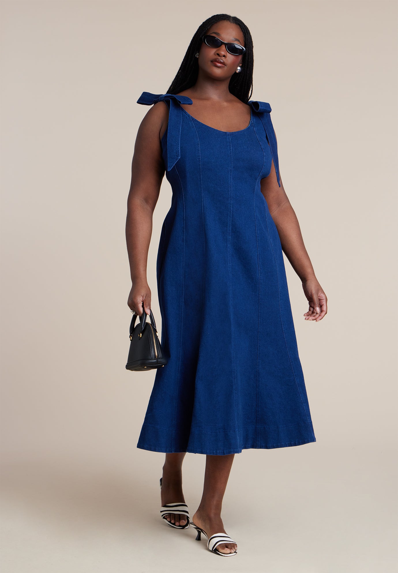 Denim Trumpet Dress image number 2
