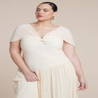 Twist Detail Pleated Chiffon Dress image number null