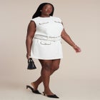 Belted Tweed Mini Dress image number null