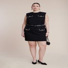 Belted Tweed Mini Dress image number null