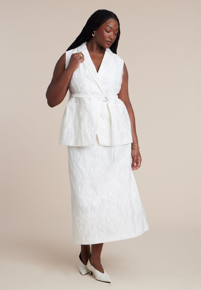 Floral Jacquard A Line Skirt image number 2