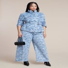 Lace Printed Wide Leg Jeans image number null