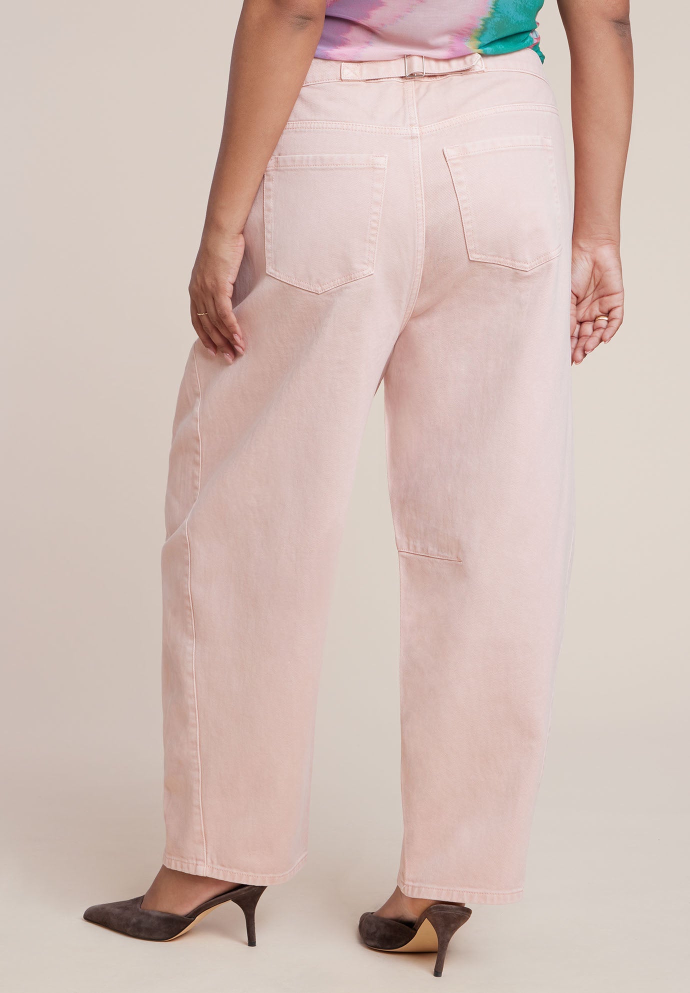 Pink Wash Barrel Leg Jean image number 1