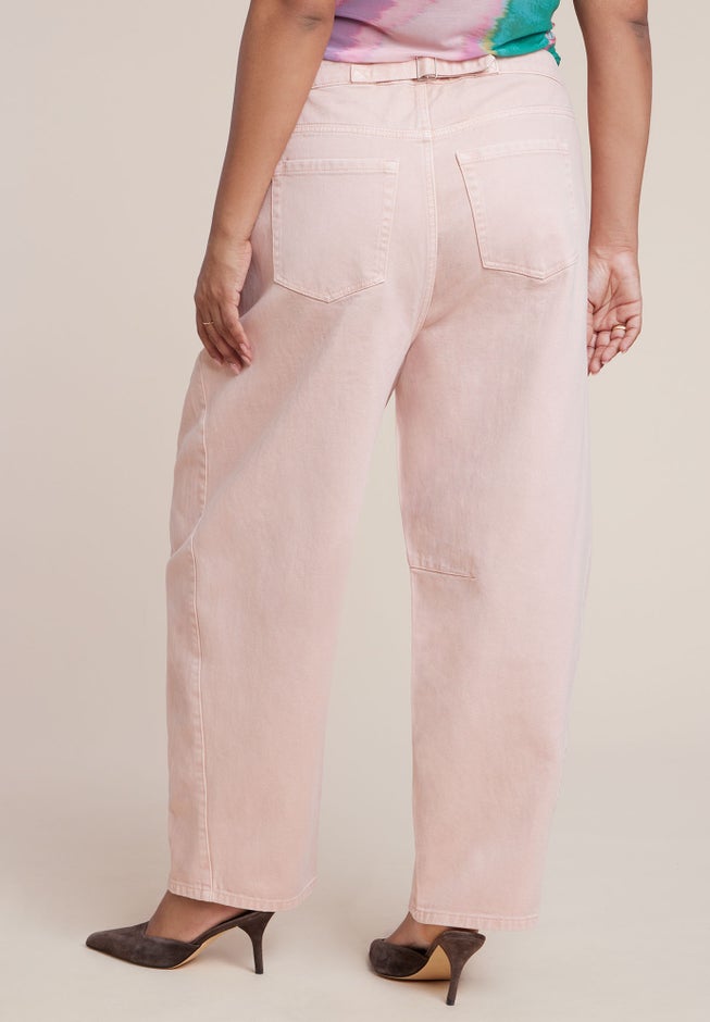 Pink Wash Barrel Leg Jean image number 1