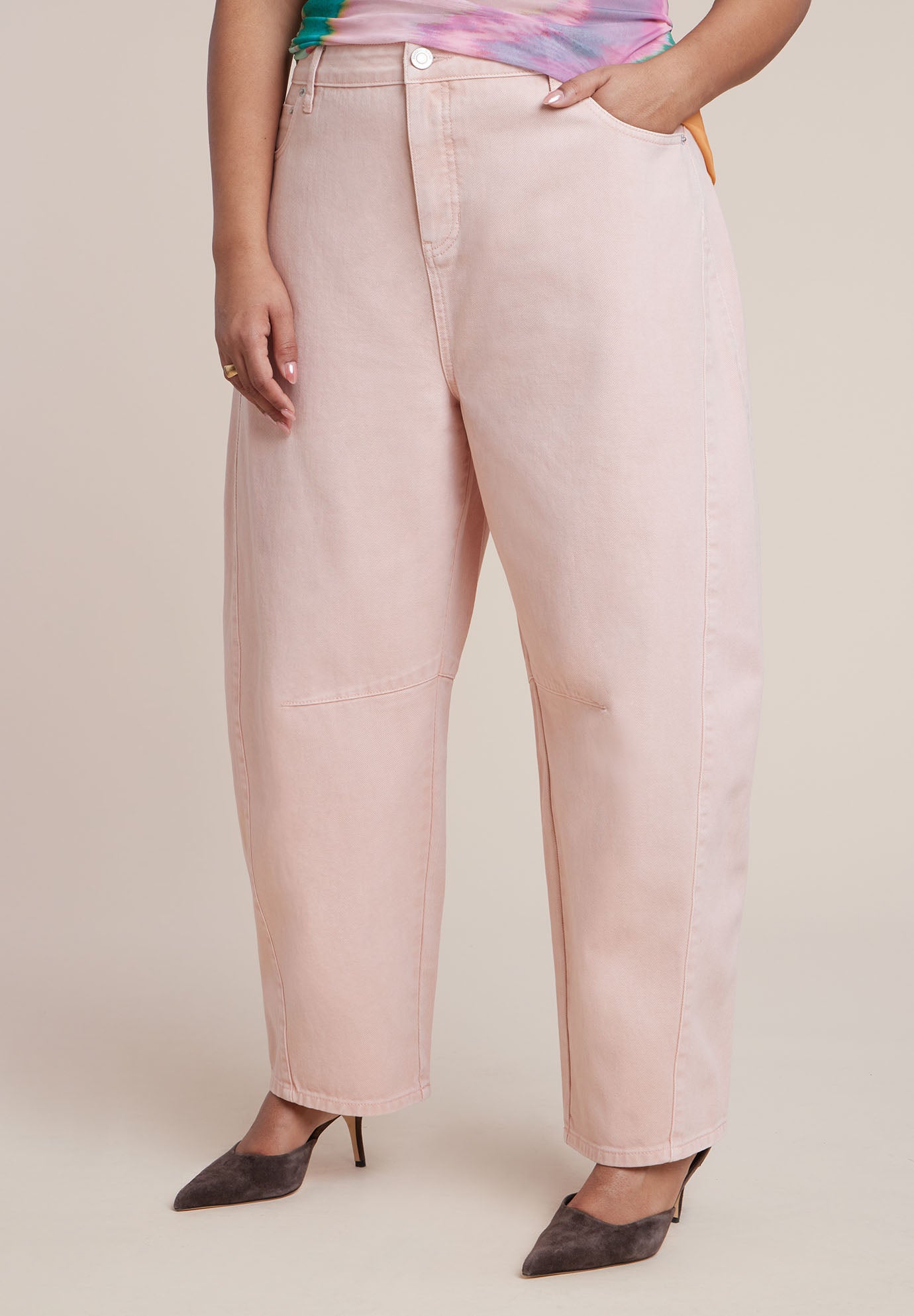 Pink Wash Barrel Leg Jean image number 0