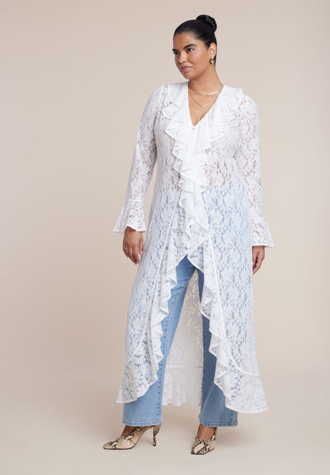 Lace Ruffle Duster image number 1