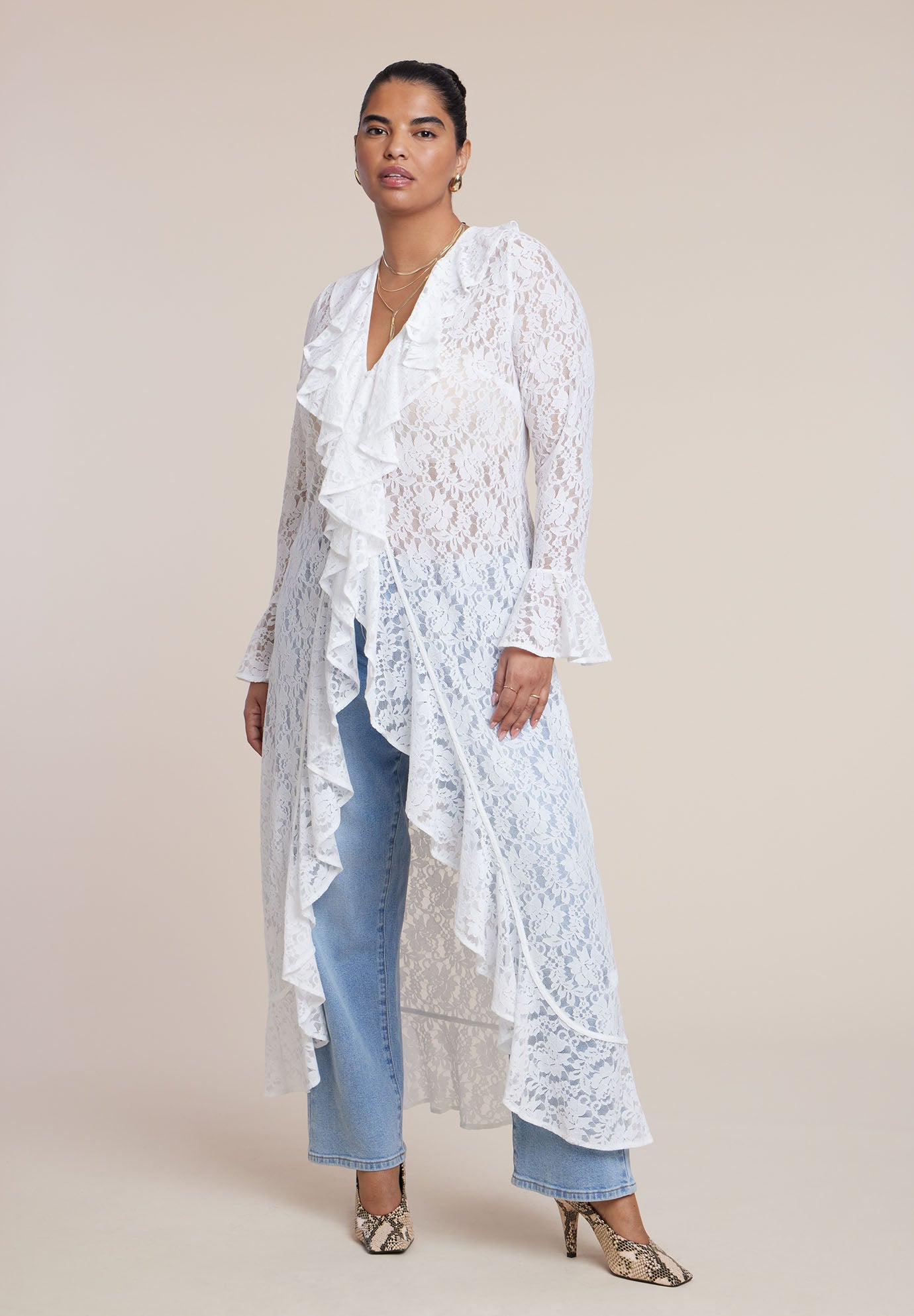 Lace Ruffle Duster image number 0