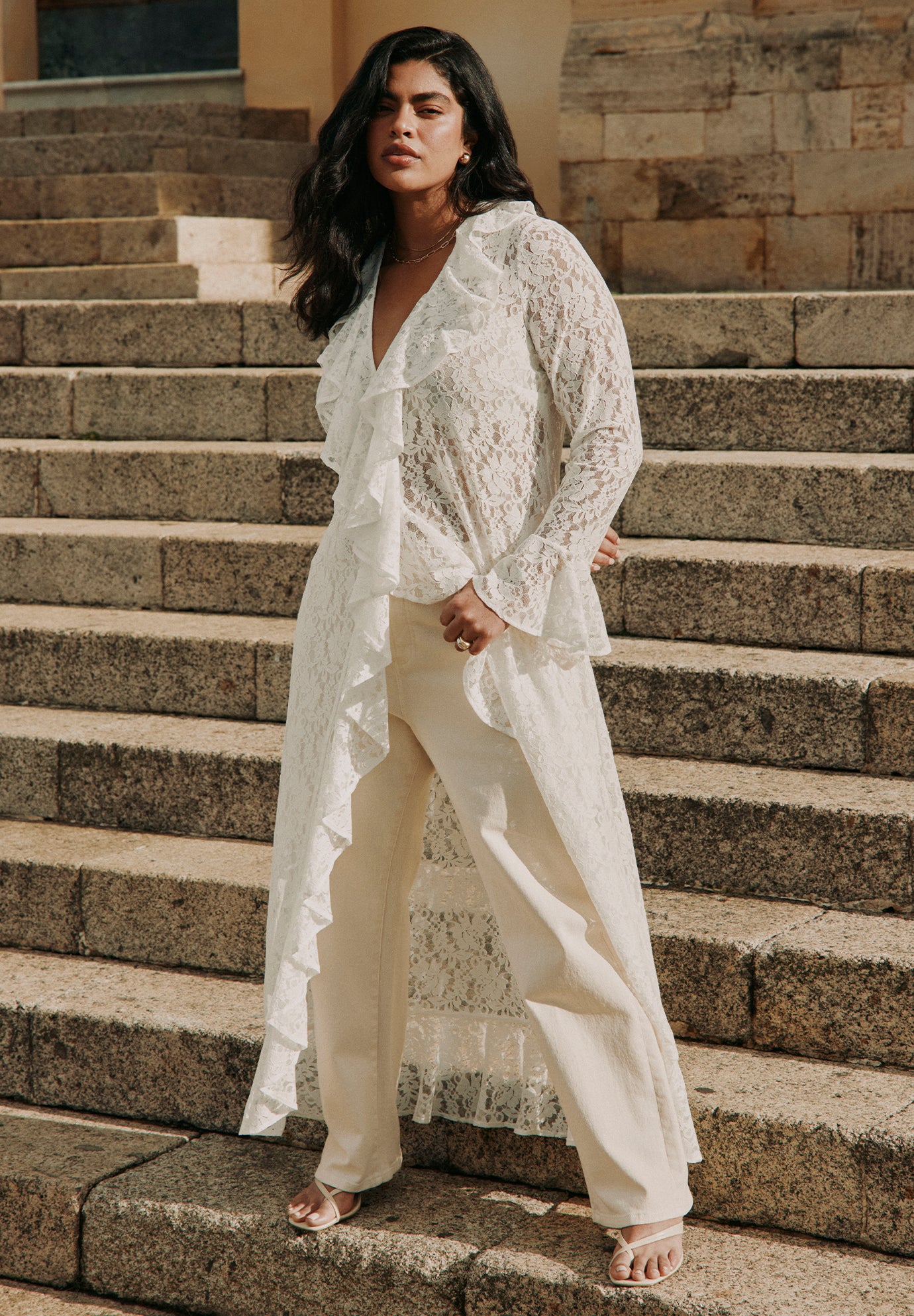 Lace Ruffle Duster image number 0