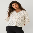 Open Work Button Front Cardigan image number null