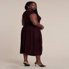 Drape Detail Fitted Mesh Dress image number null