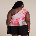 Twist Drape Sheer Mesh Top image number null