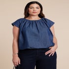 Bubble Chambray Top image number null