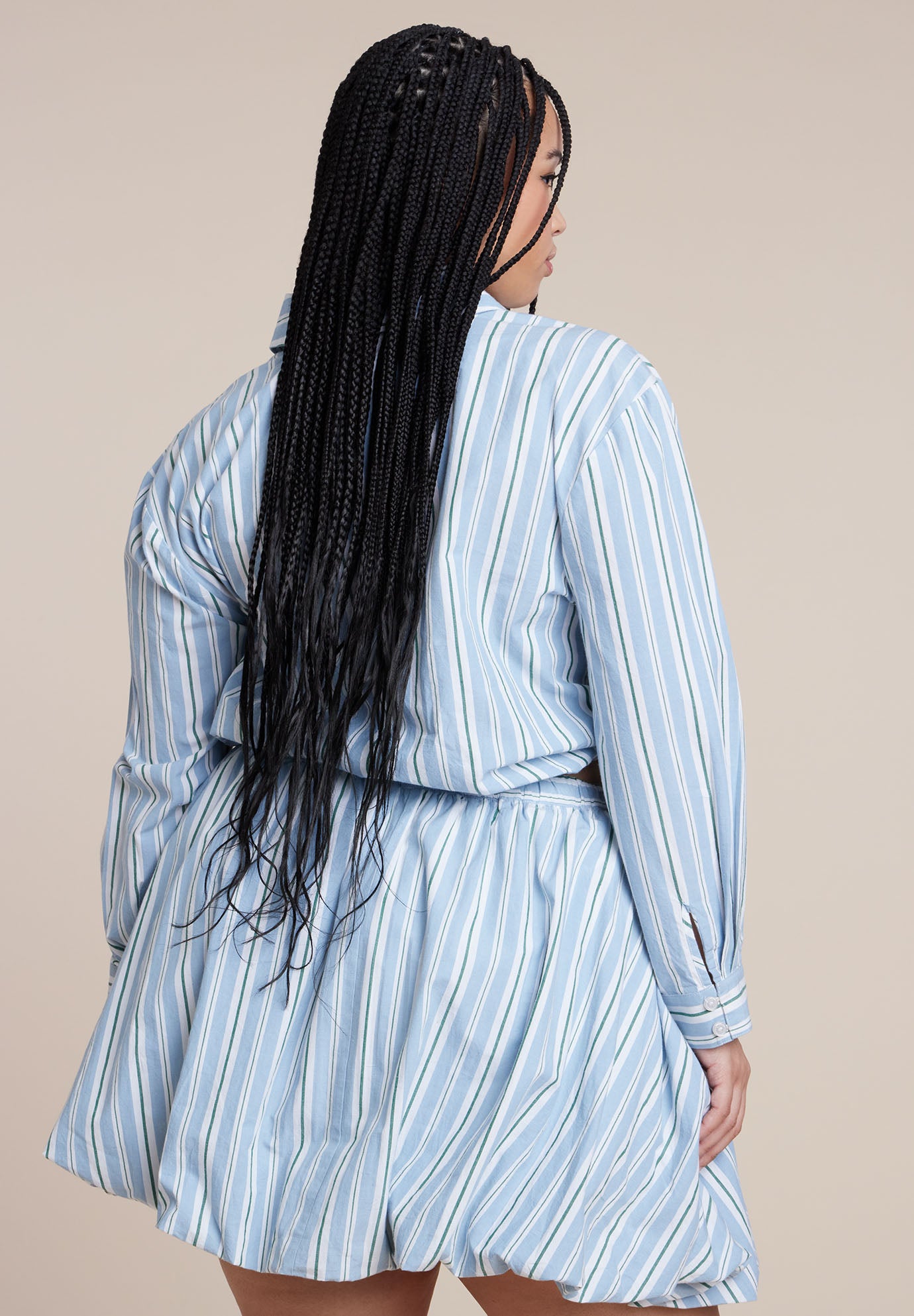 Cropped Button Up Poplin Top image number 3