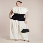 Combo Fabric Draped Top image number null