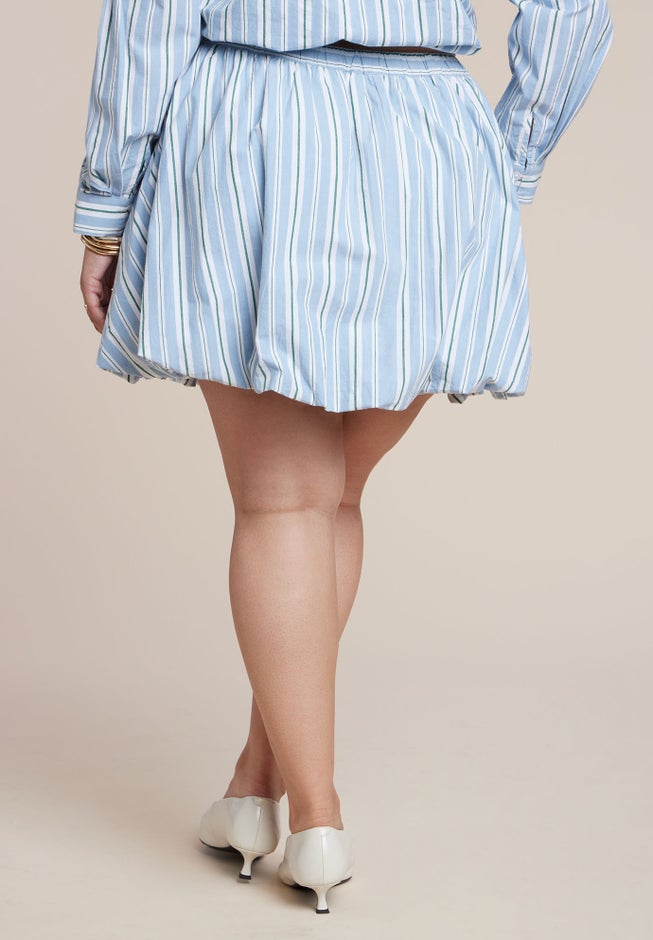 Striped Bubble Mini Skirt image number 2