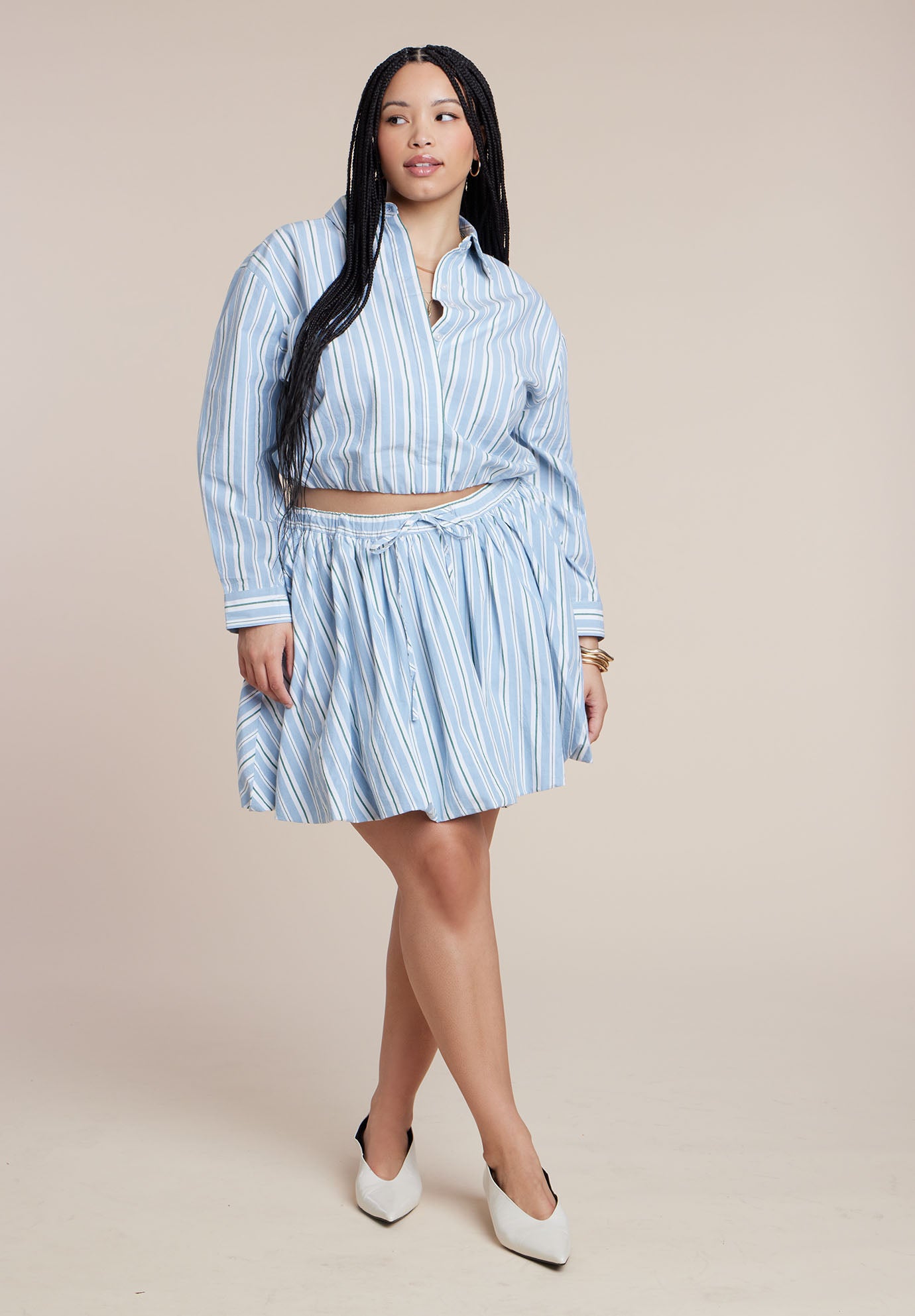 Striped Bubble Mini Skirt image number 0