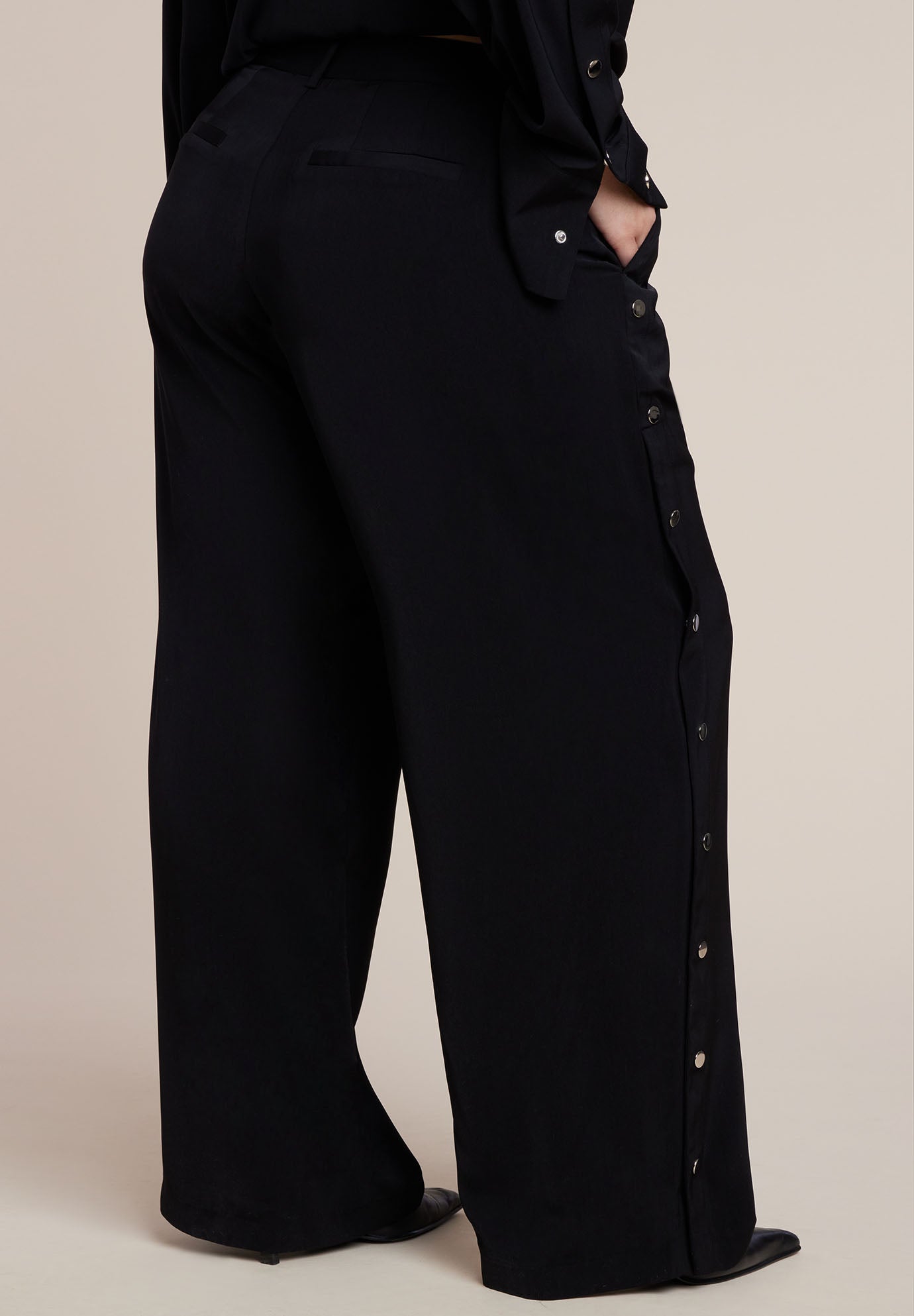 Snap Detail Wide Leg Trouser image number 1