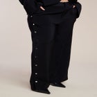 Snap Detail Wide Leg Trouser image number null