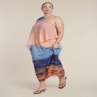 Printed Cape Maxi Dress image number null