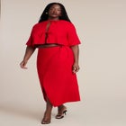 Linen Blend Wrap Skirt image number null