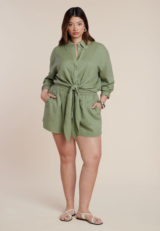 Pull On Linen Short image number 1