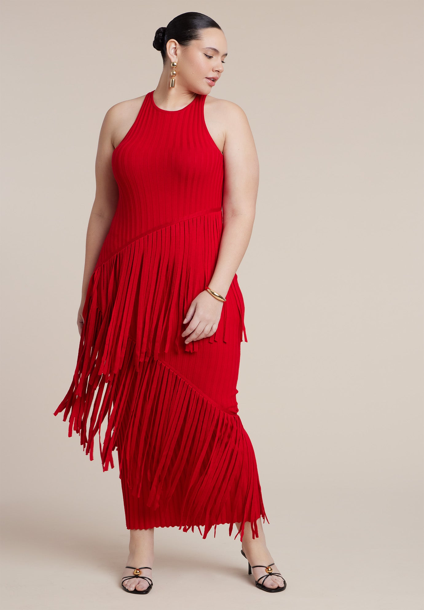 Ribbed Fringe Maxi Dress image number 1
