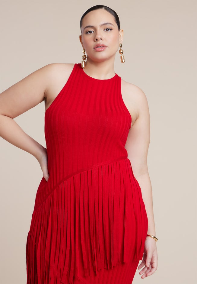 Ribbed Fringe Maxi Dress image number 2