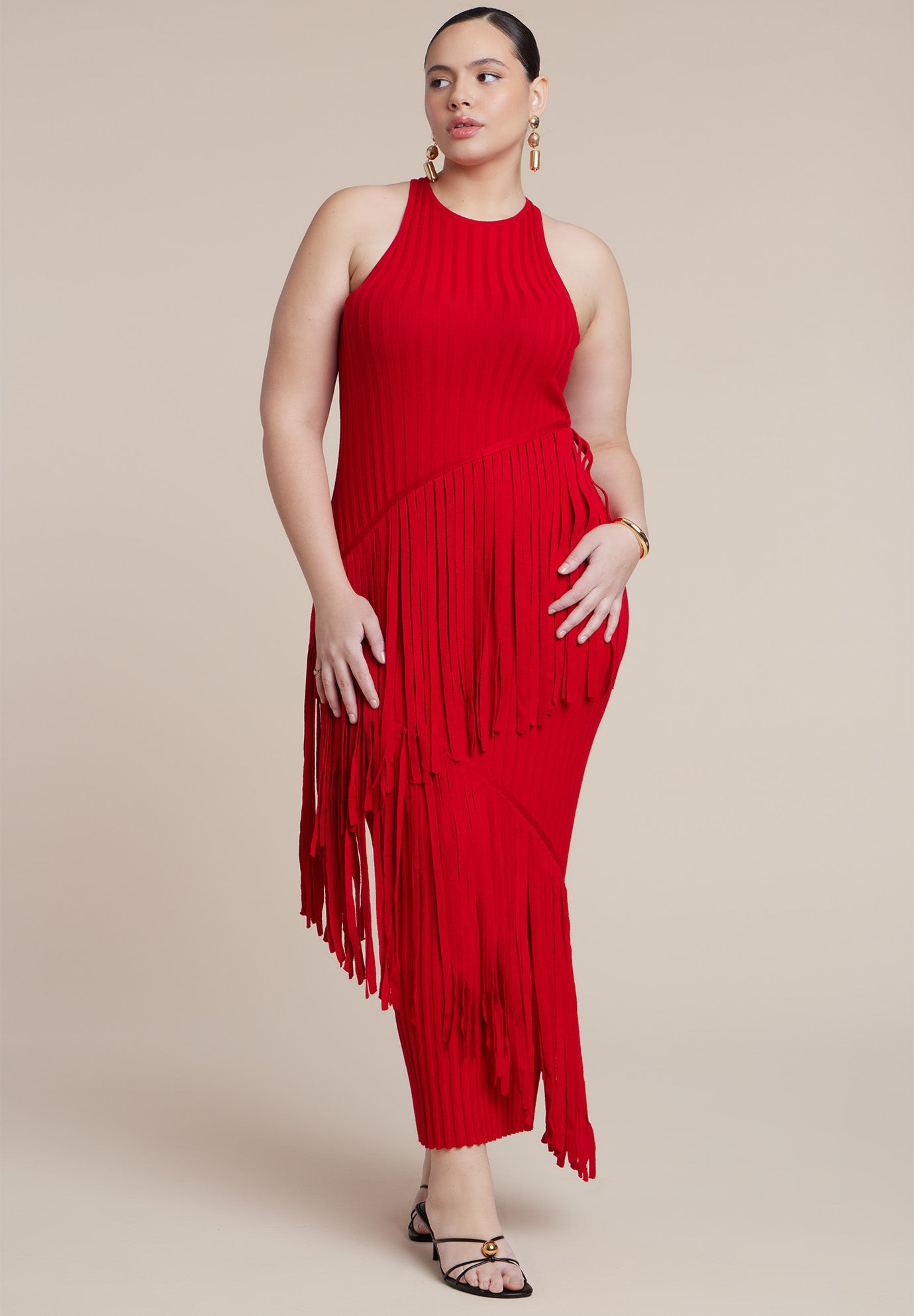 Ribbed Fringe Maxi Dress image number 0