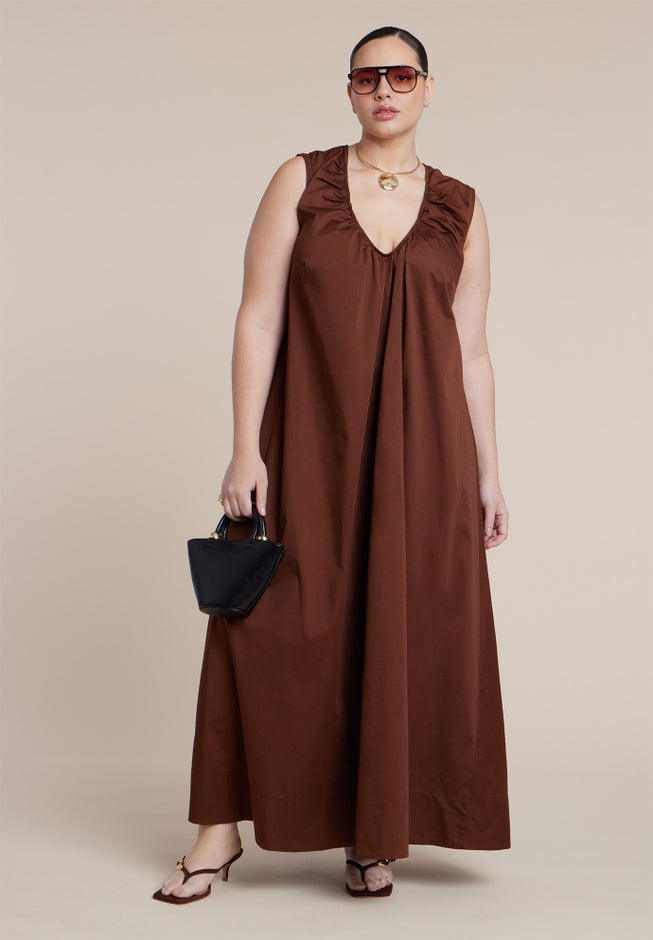 Shirred Neckline Tank Dress image number 1
