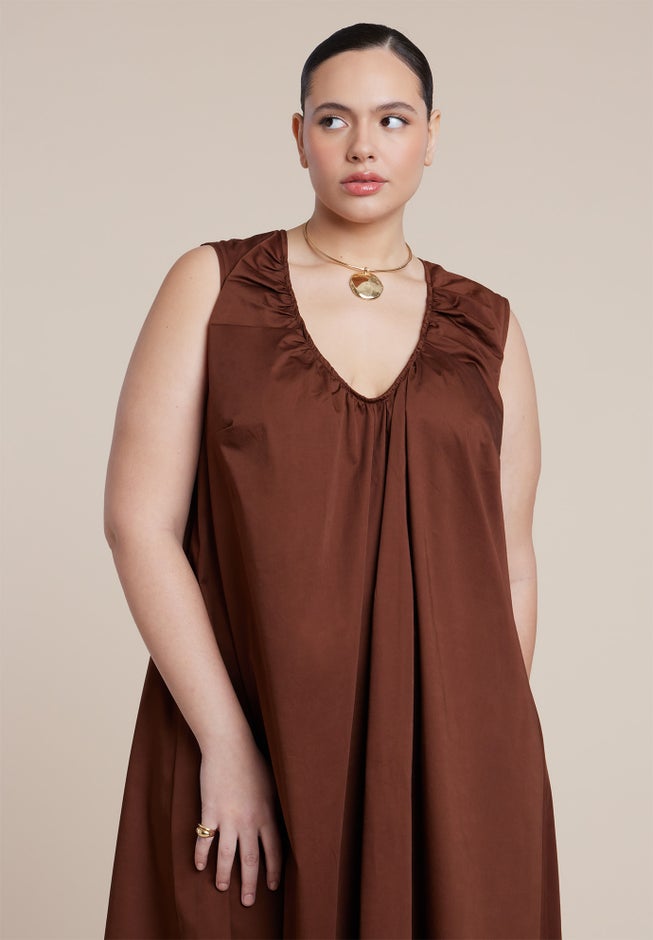 Shirred Neckline Tank Dress image number 4