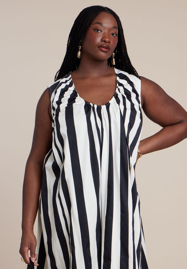 Shirred Neckline Tank Dress image number 3