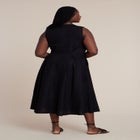 Zipper Detail Linen Maxi Dress image number null