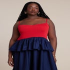 Peplum Detail Colorblocked Dress image number null