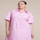 Short Sleeve Maxi Shirt Dress image number null
