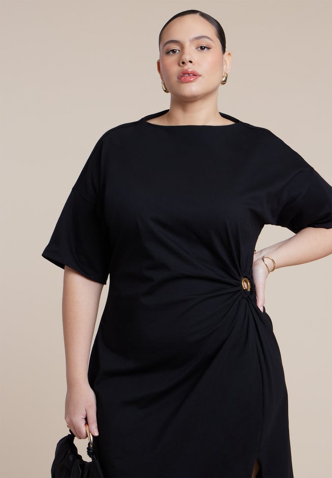 Relaxed Maxi Dress With O Ring image number 2