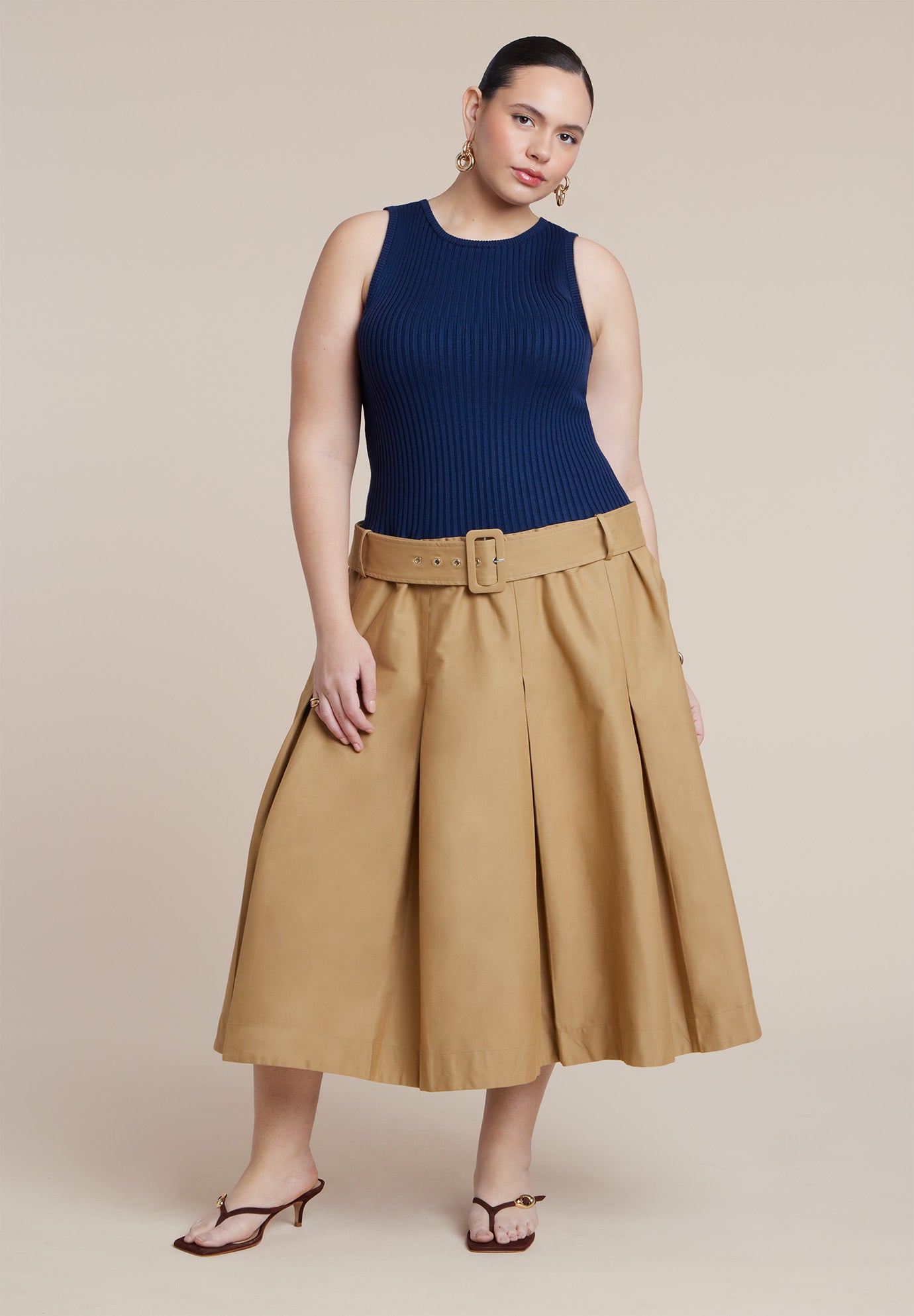 Combo Dress With Belt image number 1