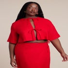 Relaxed Tie Front Linen Top image number null