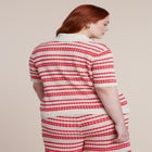 Pointelle Stripe Boxy Sweater Top image number null