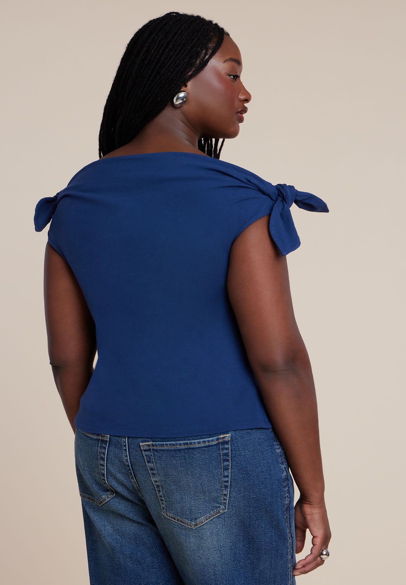 Off Shoulder Top With Ties image number 3